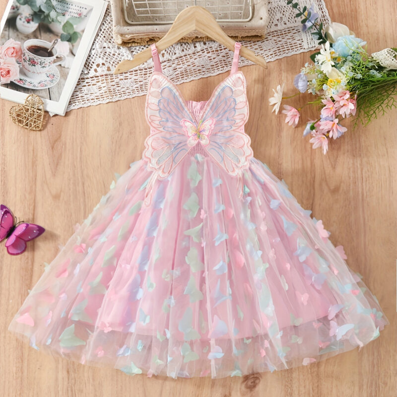 Girls Cotton Angel Wings Princess Dress Ideal Birthday Party Outfit