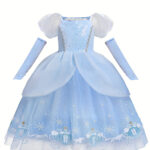 Girls Fairy Tale Princess Pumpkin Dress Set For Christmas Halloween Birthday