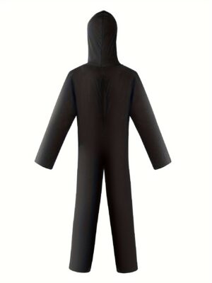 Boys Halloween Skeleton Jumpsuit Round Neck Party Costume Outfit - 2