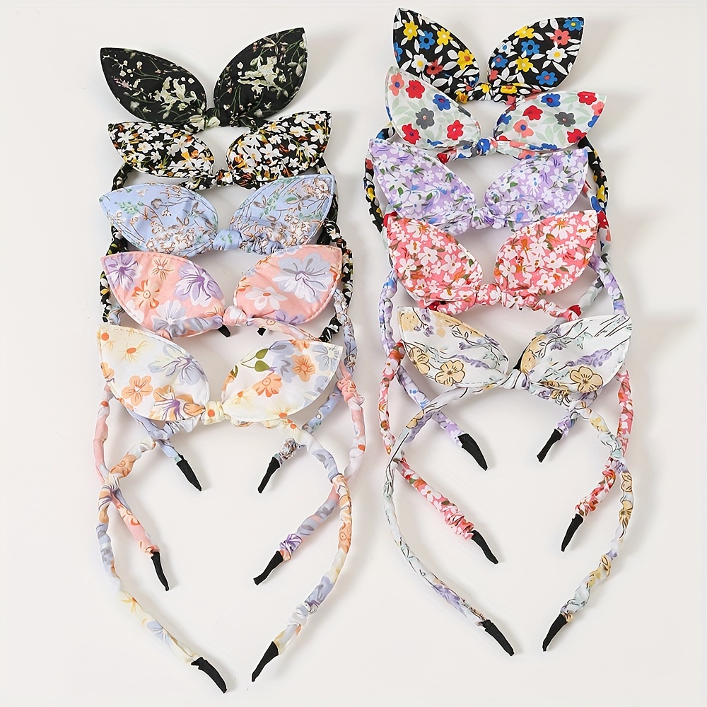 10pcs Y2k Boho Style Bow Headbands Girls Hair Accessories Valentines Gift - 28