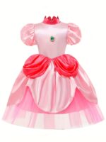 Girls Deluxe Princess Halloween Costume With Jewels And Puff Sleeves - 8