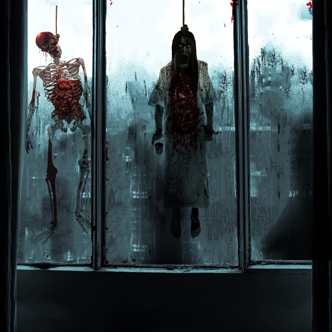 Vintage Ghost Halloween Wall Sticker Ecofriendly Window Decoration Multioccasion Use - 7