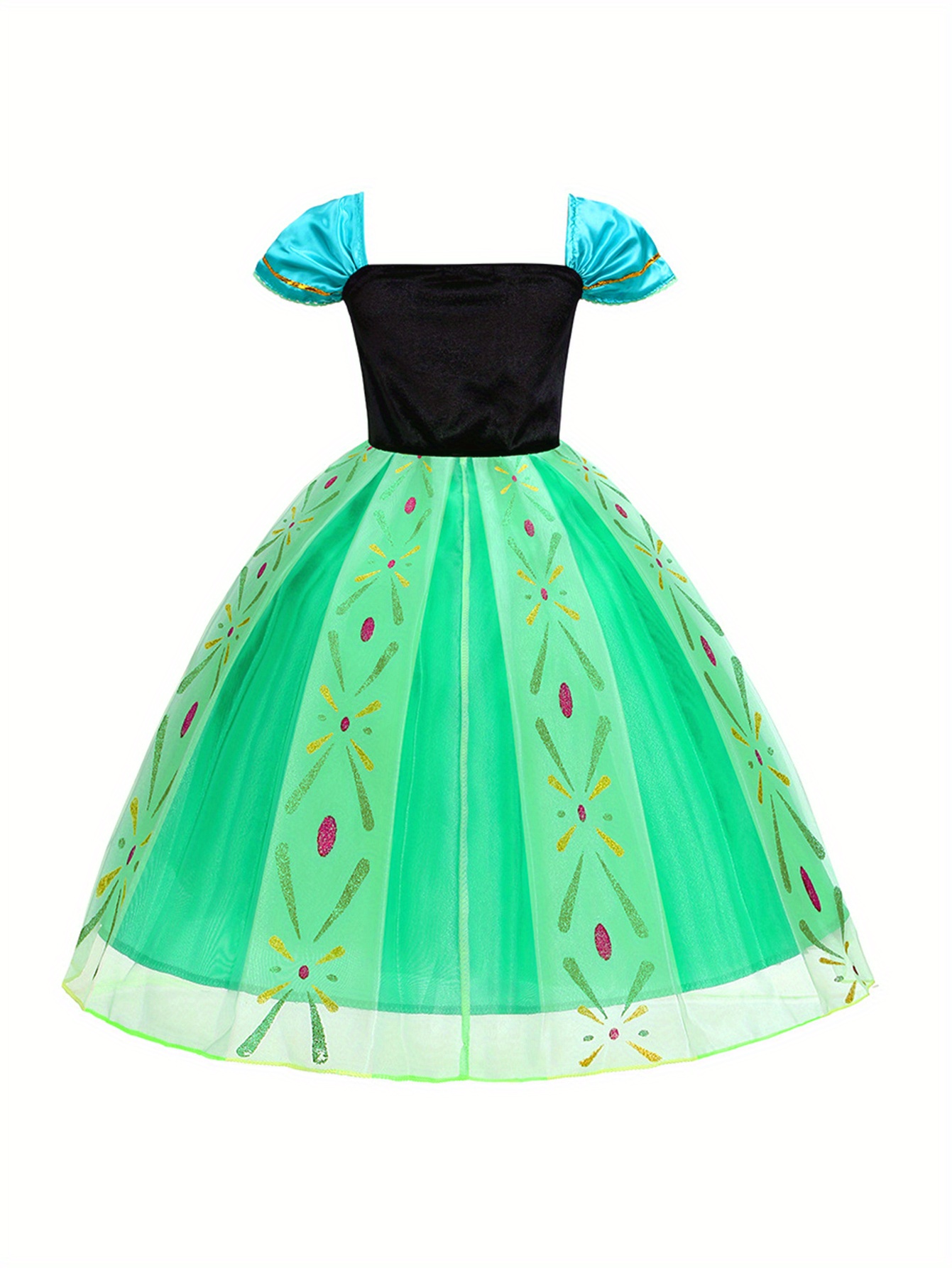 Girls Anime Cosplay Velvet Aline Dress With Accessories Birthday Gift - 12