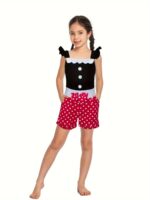 Girls Halloween Princess Jumpsuit Cold Shoulder Pockets Detail Kids Costume - 4