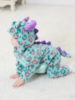 Cute Monster Hooded Baby Jumpsuit Breathable Zipup Design For Easy Diaper Change - 9