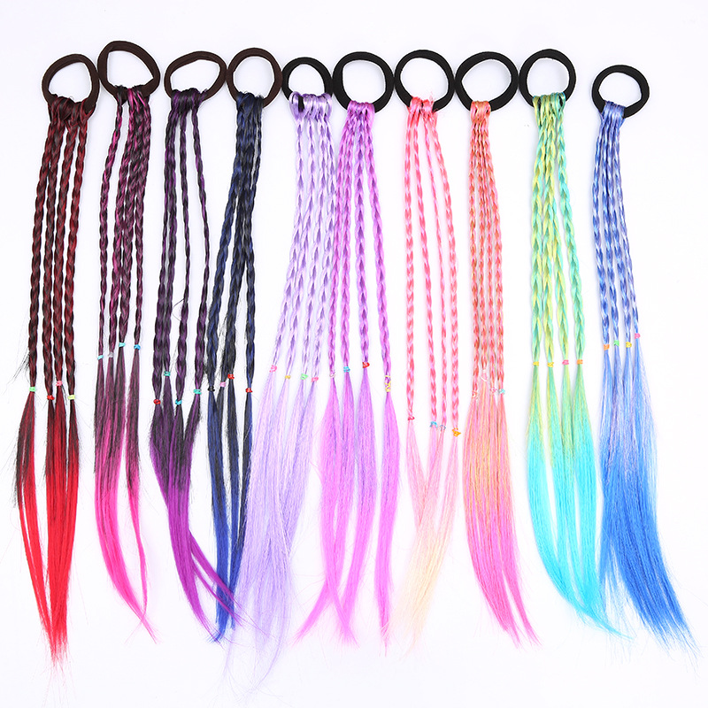 Kids Princess Braid Wig Hair Ties Colorful Elastic Hair Accessories Gift - 28