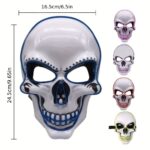 Led Luminous Skeleton Ghost Head Mask Halloween Cosplay Comfortable Rechargeable - 3