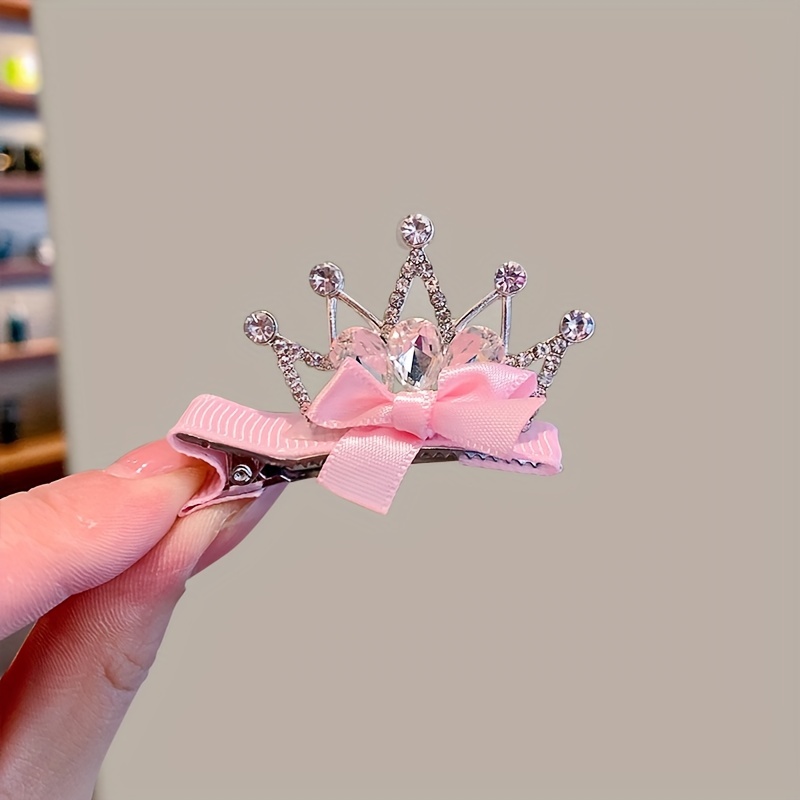 Sparkly Crown Rabbit Ear Hair Clip Durable Girls Accessories For Parties - 24
