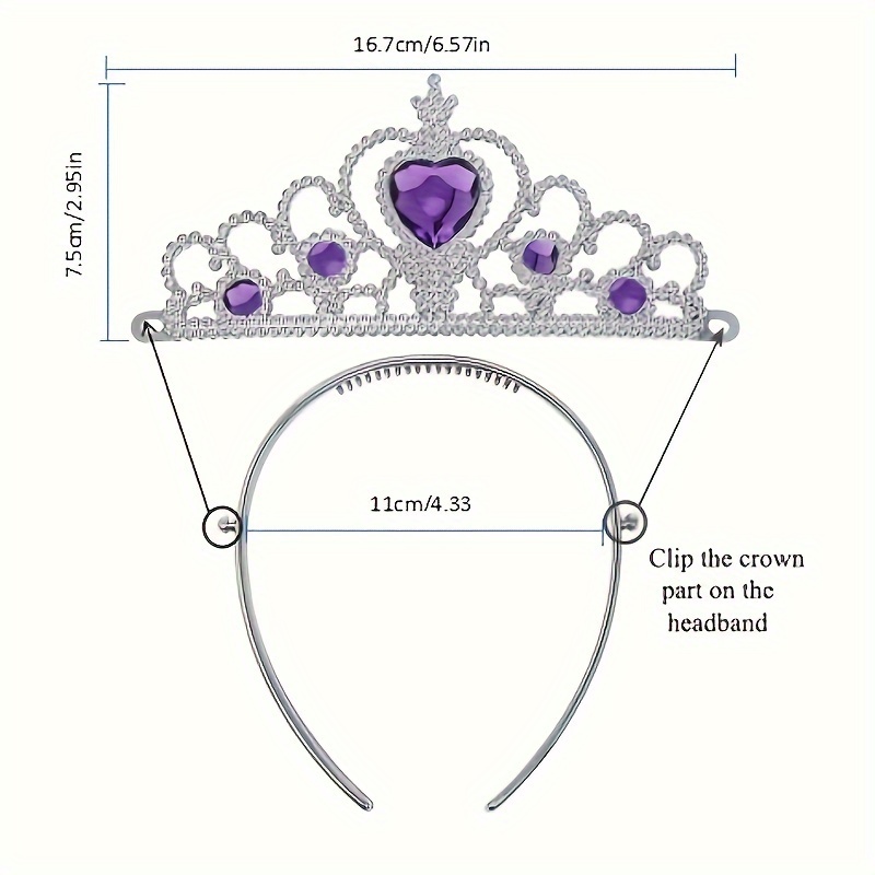 Enchanting Girls Rhinestone Heart Tiara For Teens Parties Cosplay Gifts - 18