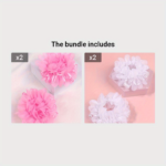 2pack Toddler Girls Faux Pearl Flower Hair Ties Comfortable Adjustable - 24