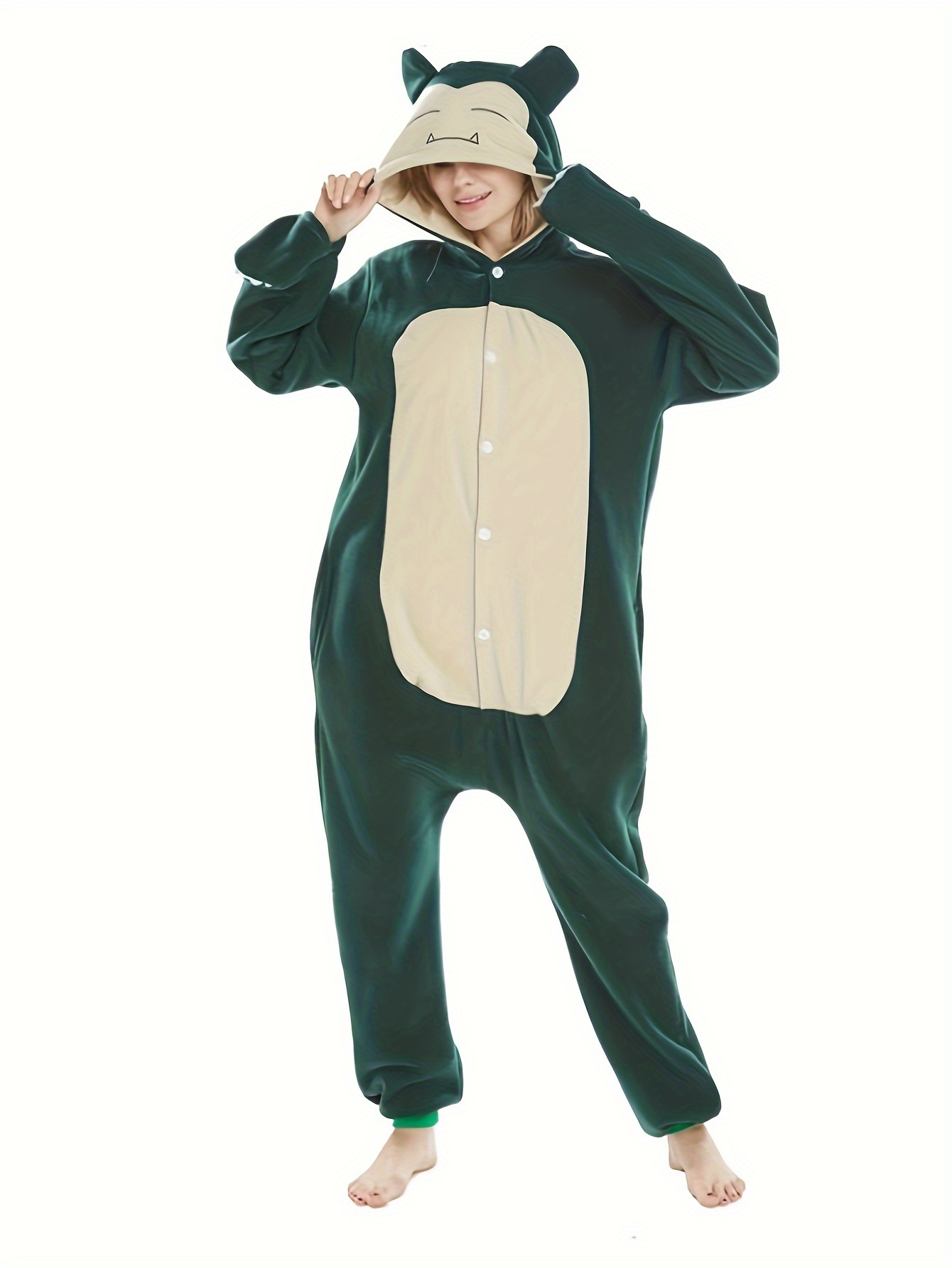 Womens Long Sleeve Hooded Onesie Pajama Set Cozy Plush Cartoon Sleepwear - 8