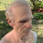 Realistic Grandpa Latex Mask With Wig For Halloween Adjustable Onesize - 5