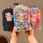 100pcs Miniature Transparent Elastic Hair Bands Soft Nonslip Multicolored - 4