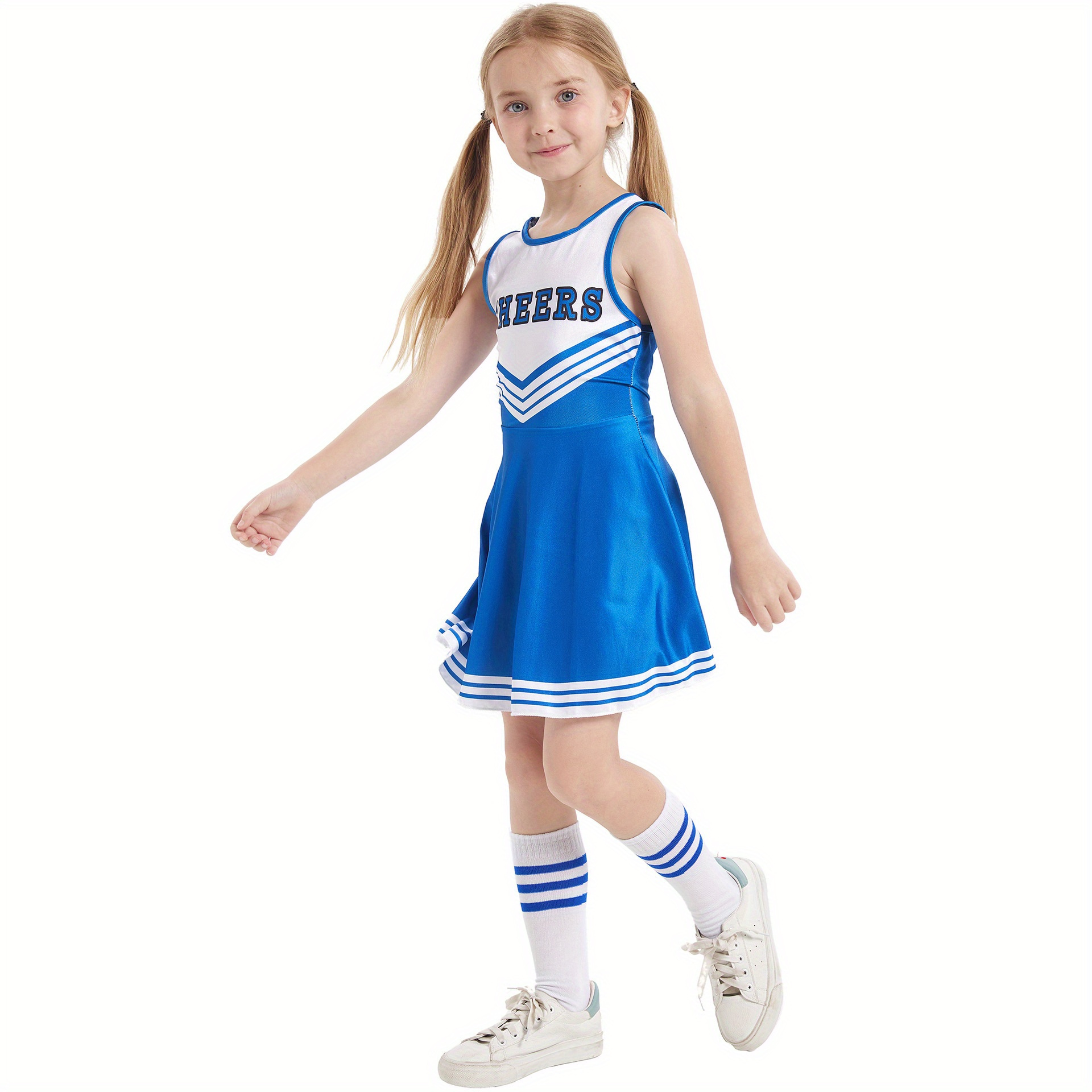 Girls Vibrant Cheerleader Dress Comfortable Sleeveless Athletic Game Day Uniform - 16
