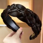Thick Sixstrand Twist Braids Wig Headband With Integrated Fishbone Braids - 6