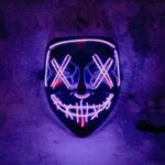 Cyberpunk Led Clown Mask Halloween Photography Prop 8 Colors Aa Battery Powered - 22