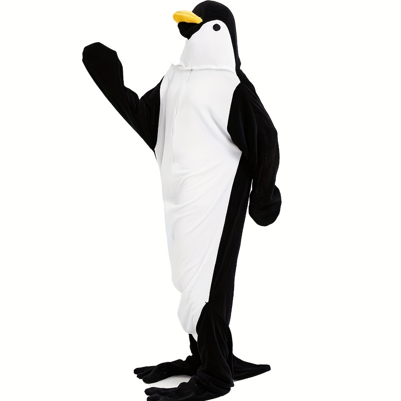 Unisex Penguin Onesie Pajamas Soft Flannel Couple Costume For Halloween - 14