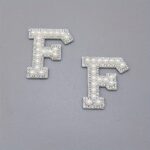 Durable Diy Faux Pearl Rhinestone Letter Patches For Personalized Gifts - 14