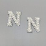 Durable Diy Faux Pearl Rhinestone Letter Patches For Personalized Gifts - 49
