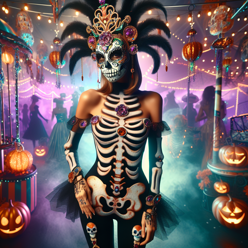 Highlighting the Aesthetic Appeal of a Striking Skull Design in Costume Choices