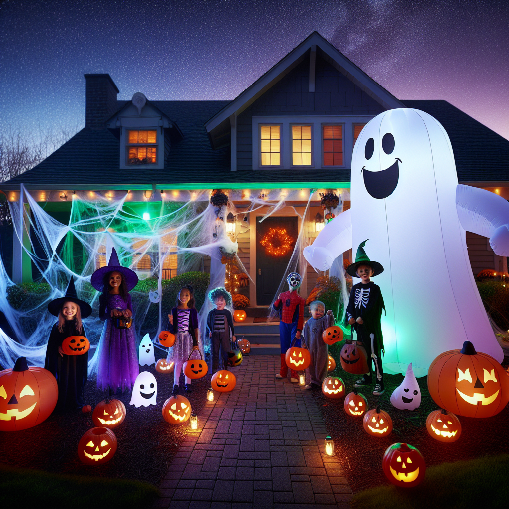 Create a Spooky Atmosphere with a Fun and Playful Inflatable Ghost Design  