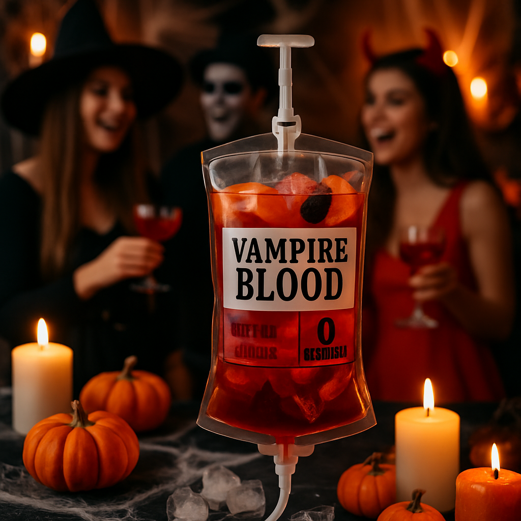 Unique Halloween Party Drink Accessories for Spooky Celebrations: The Vampire Blood Drink Bag  