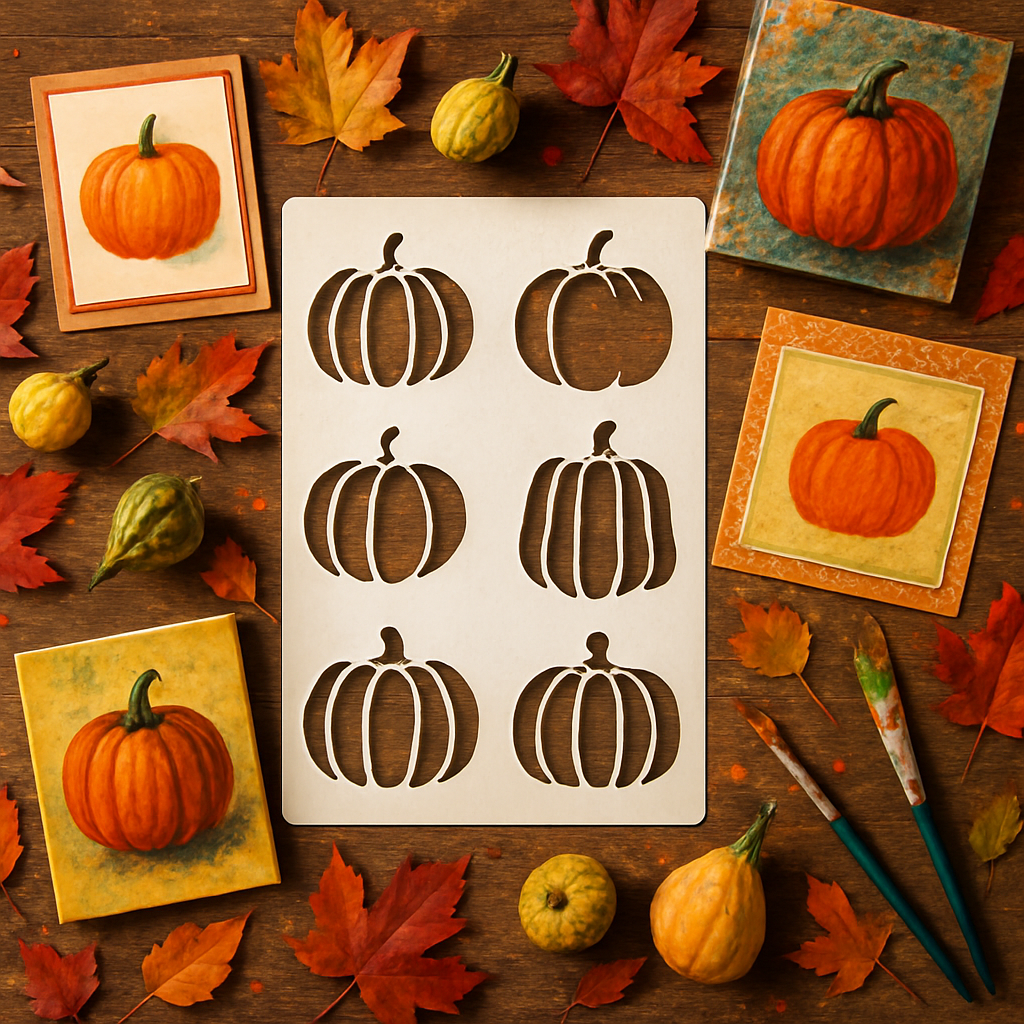 Festive Painting Crafts with Pumpkin Stencil Ideas  