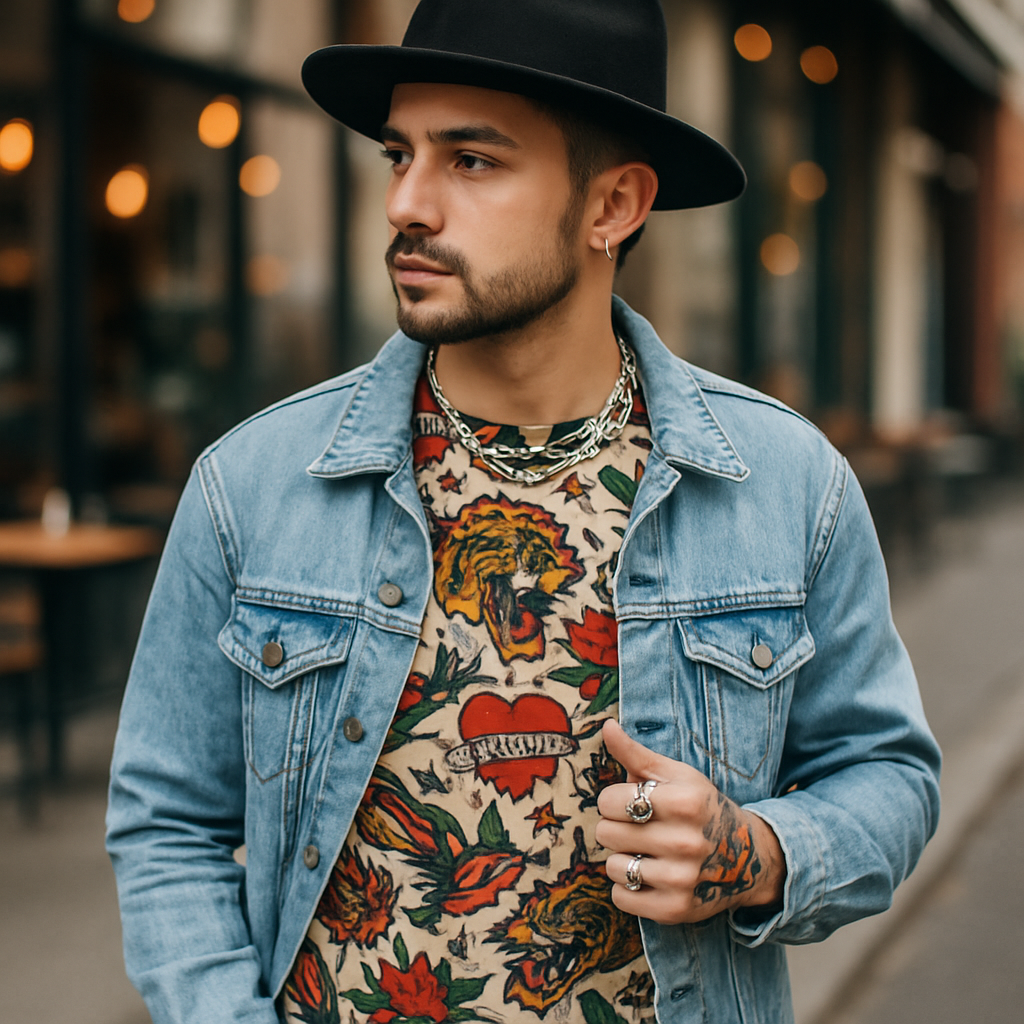 Trendy Layering Options for Shirts with Fake Tattoo Designs  