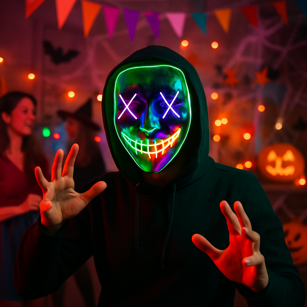 Transform Your Halloween Look with a Color-changing LED Halloween Mask  