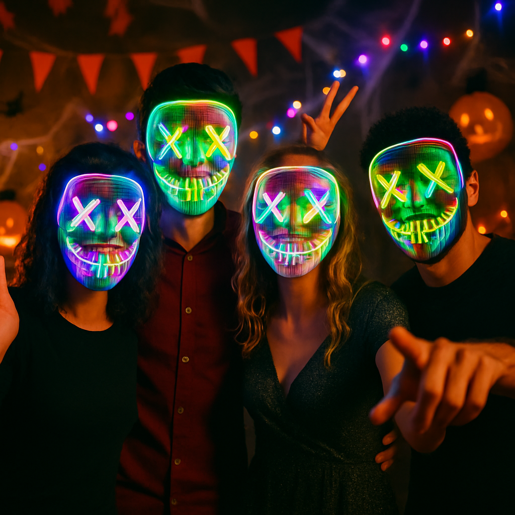 Experience the Thrill of a Fun and Spooky Light-up Mask for Halloween Parties  